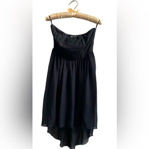 Papaya Black Strapless Asymmetrical Dress